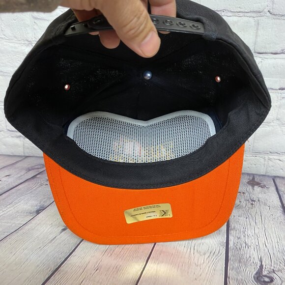 Vintage K Products Farmer Hat Cap Snapback Black Orange The Pioneer Calgary - Picture 7 of 9